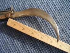 Vintage Handmade Mexican Saca Tripas knife w/ Talon Blade Handmade Horn Handle Vintage Handmade Mexican Saca Tripas knife w/ Talon Blade Handmade Horn Handle
