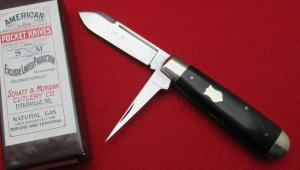 Schatt & Morgan Knife by Queen Cut Co. Ebony Harness Jack. ....................................(830)