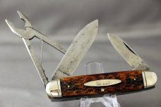 H. BOKER & CO'S IMPROVED CUTLERY,  TOOL KNIFE, Excellent Condition, Bone Handles