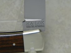 Ka-Bar KA-LOK Stainless 2228 Japan Wood Bolster Lock Locking Blade Knife c.1966-1982