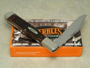 Marbles M.S.A. Co. 02 Gladstone, Mich USA Peach Seed Jig Bone Large Coke Bottle Knife in Box c.2002
