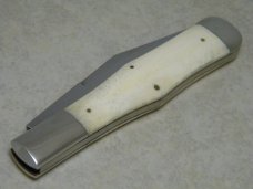 Marbles M.S.A. Co. 02 Gladstone, Mich USA Smooth Natural Bone Large Coke Bottle Knife in Box c.2002