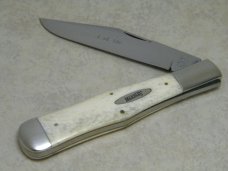 Marbles M.S.A. Co. 02 Gladstone, Mich USA Smooth Natural Bone Large Coke Bottle Knife in Box c.2002
