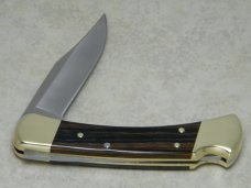 Buck USA Model 110 Wood Folding Hunter Lockback Knife & Pouch c.2005 Buck USA Model 110 Wood Folding Hunter Lockback Knife & Pouch c.2005