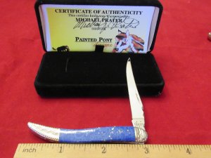 Case XX 2002 Custom Tiny Tooth Pick Turquoise  By Michael Prater Painted Pony Designs