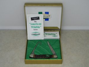 Camillus USA Delrin American Wildlife Series #17 Guthook Muskrat Knife - Ring-Necked Pheasant c.1978