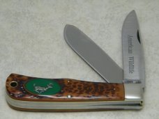 Camillus USA Delrin American Wildlife Series #10 Jumbo Trapper Knife - Running Deer c.1976 Camillus USA Delrin American Wildlife Series #10 Jumbo Trapper Knife - Running Deer c.1976