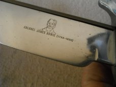  Jim Bowie Commemorative Bowie Knife. Made by Carvel Hall, USA. Nice Classic & Historic Bowie Knife!