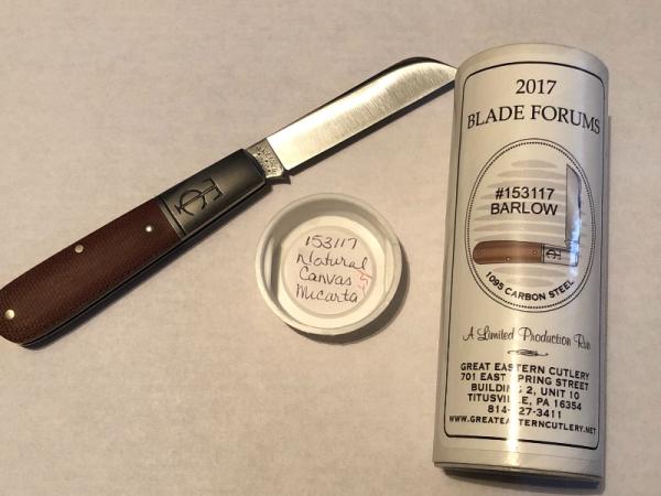 Tidioute Cutlery USA GEC 153117 Canvas Micarta 2017 Blade Forums TC Barlow Knife in Tube Tidioute Cutlery USA GEC 153117 Canvas Micarta 2017 Blade Forums TC Barlow Knife in Tube