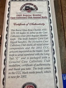 Case Collectors Club 2002 Regular Member Cheetah in Burnt Moss Bone Case Collectors Club 2002 Regular Member Cheetah in Burnt Moss Bone