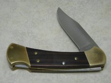 Buck 112 USA Ranger Wood Folding Lockback Knife & Pouch in Box - 3 Dot Marking c.1980-1981