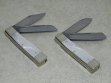 Bulldog Brand Germany Pearl Gunstock Jack Knife Set in Box c.1980-81 Bulldog Brand Germany Pearl Gunstock Jack Knife Set in Box c.1980-81
