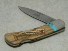 Camillus New York USA Santa Fe Stoneworks Fish Inlay Lockback Knife in Box Camillus New York USA Santa Fe Stoneworks Fish Inlay Lockback Knife in Box