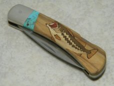 Camillus New York USA Santa Fe Stoneworks Fish Inlay Lockback Knife in Box Camillus New York USA Santa Fe Stoneworks Fish Inlay Lockback Knife in Box