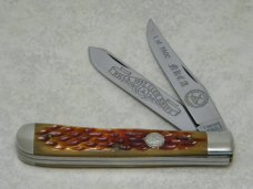 Sargent USA (Queen City) Jigged Brown Bone Trapper 1992 NKCA 1992 Club Knife