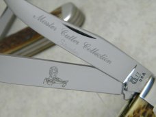 Queen USA Rogers Bone "Master Cutler Collection" Trapper and Mini Trapper Knife Set in Box c.1977