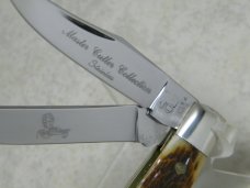 Queen USA Rogers Bone "Master Cutler Collection" Trapper and Mini Trapper Knife Set in Box c.1977