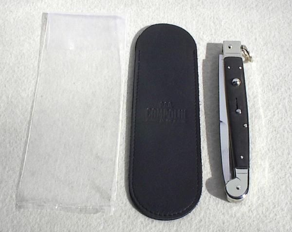 NOS 2013 ITALIAN 12" A.G.A. SICILIANO AFRICAN EBONY WOOD 4 MILLIMETER BAYONET BLADE- W/LEATHER POUCH