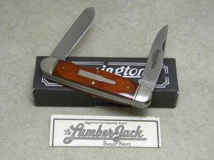 Remington Bullet USA 1997 Wood R4468 Lumberjack Knife in Box