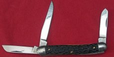 Aerial Cutlery Co. Marinette WIS. Rough Black Equal End Knife c.1912-1950