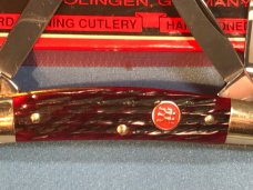 Vintage NOS, J A Henckels, 4 Blade Congress Knife w Nice Red PickBone Handles +NOS Vintage NOS, J A Henckels, 4 Blade Congress Knife w Nice Red PickBone Handles +NOS