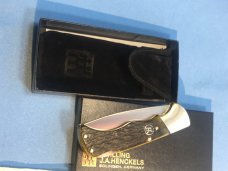 J A Henckels (HK-135-GP) Folding Hunter Pocket Knife with Nice Green Bone Handles -NOS +Orig Box J A Henckels (HK-135-GP) Folding Hunter Pocket Knife with Nice Green Bone Handles -NOS +Orig Box