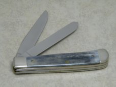 Case XX SS USA 3 Dot (1987) Blue Bone B254 SS Michigan Sesquicentennial Trapper Knife in Box Case XX SS USA 3 Dot (1987) Blue Bone B254 SS Michigan Sesquicentennial Trapper Knife in Box
