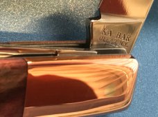 Ka-Bar 2 Blade Dog Head Coppersmith Barlow Pocket Knife w/ Dark Brown Jigged Bone Handles -NOS & Mnt Ka-Bar 2 Blade Dog Head Coppersmith Barlow Pocket Knife w/ Dark Brown Jigged Bone Handles -NOS & Mnt