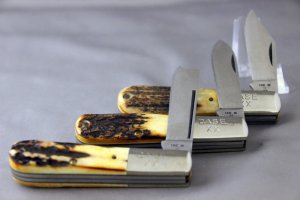 Case 52009, 52009½, 52009R, Three Knife Stag Barlow Set, 1982, Original Pumpkin Box Top (top only)