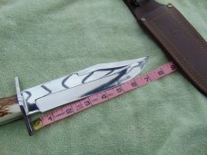 Hen & Rooster Stag Handled Bowie Knife