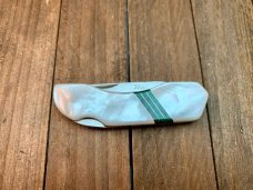Lakota Teal Made by Moki in Seki Japan Pearl and Malachite w/ Nickel Silver Spacers