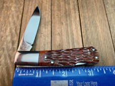Cattaraugus Cutlery KCC by A.G. Russell Bullet Lockback Brown Jigged Bone Handles 3 1/4” Closed OAL
