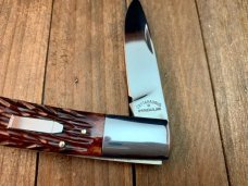 Cattaraugus Cutlery KCC by A.G. Russell Bullet Lockback Brown Jigged Bone Handles 3 1/4” Closed OAL