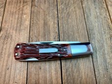 Cattaraugus Cutlery KCC by A.G. Russell Bullet Lockback Brown Jigged Bone Handles 3 1/4” Closed OAL