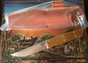 BARK RIVER PUUKKO KNIFE, CMP-3V, Natural Canvas Micarta Handle, NIB