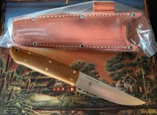 BARK RIVER PUUKKO KNIFE, CMP-3V, Natural Canvas Micarta Handle, NIB