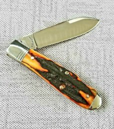 TUNA VALLEY AMBER SAMBAR STAG TEARDROP EO KNIFE,NIB 1/50,W/GEC SLIP & COA,154-CM TUNA VALLEY AMBER SAMBAR STAG TEARDROP EO KNIFE,NIB 1/50,W/GEC SLIP & COA,154-CM