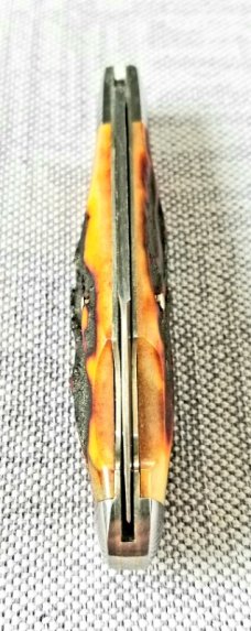 TUNA VALLEY AMBER SAMBAR STAG TEARDROP EO KNIFE,NIB 1/50,W/GEC SLIP & COA,154-CM TUNA VALLEY AMBER SAMBAR STAG TEARDROP EO KNIFE,NIB 1/50,W/GEC SLIP & COA,154-CM