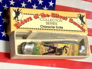 Vintage Camillus 2 Blade Large Cigar Knife w/ Riders of the Silver Screen Handles -Lash LaRUE -NOS