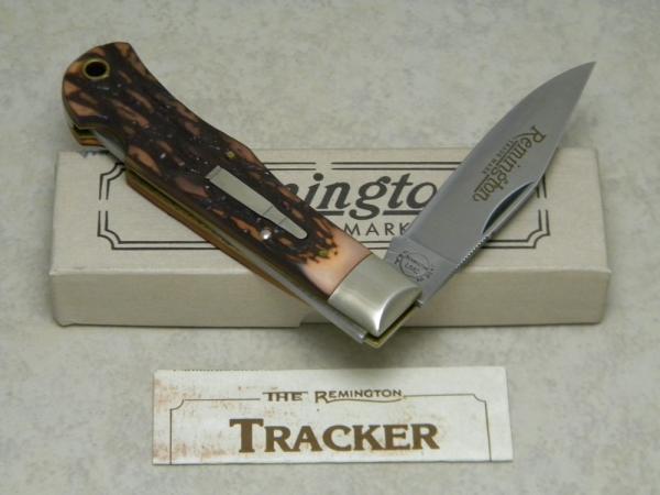 Remington USA 1990 Delrin R1306 Bullet Tracker Lockback Knife in Box