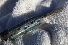 Small Damascus fixed blade Cleaver style blade, Mosaic pins leather sheath. FULL TANG, bottle opener Small Damascus fixed blade Cleaver style blade, Mosaic pins leather sheath. FULL TANG, bottle opener