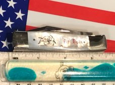 Vintage Bulldog Brand 2 Blade Gunstock Knife w/ Flashy Mother of Pearl Handles +Laser Etching Vintage Bulldog Brand 2 Blade Gunstock Knife w/ Flashy Mother of Pearl Handles +Laser Etching