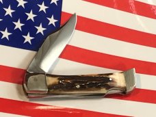 Vintage Carl Schlieper / German Eye Brand -Single Blade Lockback Knife +Great Fat Stag Handles -NOS Vintage Carl Schlieper / German Eye Brand -Single Blade Lockback Knife +Great Fat Stag Handles -NOS