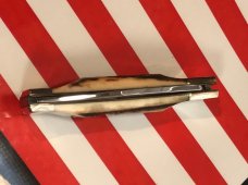 Vintage Carl Schlieper / German Eye Brand -Single Blade Lockback Knife +Great Fat Stag Handles -NOS