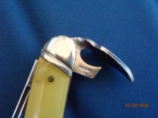 Unmarked Church Key Knife 3 Back springs Slanted Bolsters Unmarked Church Key Knife 3 Back springs Slanted Bolsters