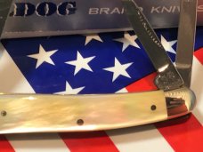 Vint HAND MADE Bulldog Brand 3 Blade Seductress Whittler w Fiery Gold Lip Mother of Pearl Handle Vint HAND MADE Bulldog Brand 3 Blade Seductress Whittler w Fiery Gold Lip Mother of Pearl Handle