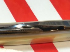 Vint HAND MADE Bulldog Brand 3 Blade Seductress Whittler w Fiery Gold Lip Mother of Pearl Handle Vint HAND MADE Bulldog Brand 3 Blade Seductress Whittler w Fiery Gold Lip Mother of Pearl Handle