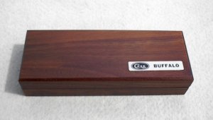  VINTAGE ORIGINAL CASE XX BUFFALO WOODEN BOX W/SLEEVE - NO KNIFE 