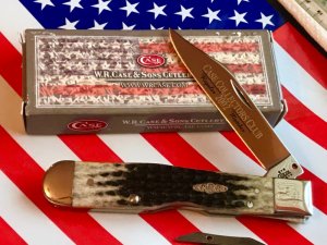 Case xx 2002 Cheetah Knife (MDL# 6111 1/2) w/ Burnt Moss Bone Handles -Missing Pin