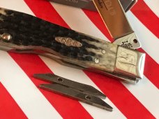 Case xx 2002 Cheetah Knife (MDL# 6111 1/2) w/ Burnt Moss Bone Handles -Missing Pin Case xx 2002 Cheetah Knife (MDL# 6111 1/2) w/ Burnt Moss Bone Handles -Missing Pin